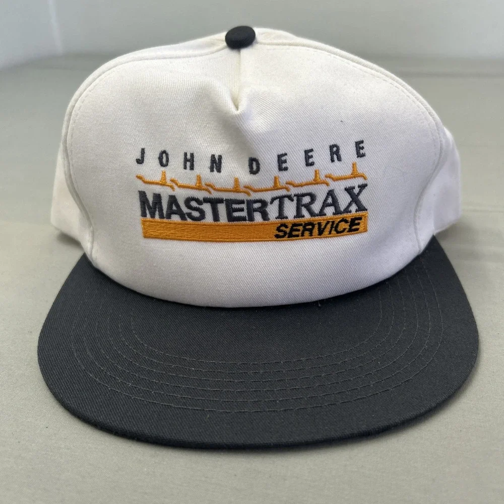 VTG John Deere Mastertrax Service Hat K Products Snapback Trucker White Black